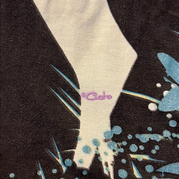 Custo Barcelona Blue and Black Graphic Top. - Picture 3 of 5